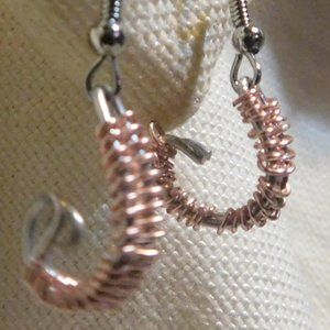 Handmade, wire wrapped earrings
